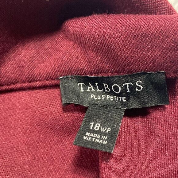 Talbots Audrey Mock Neck Ponte Jersey A-Line Dress 3/4 Sleeve Wine Sz 18WP - Picture 11 of 12